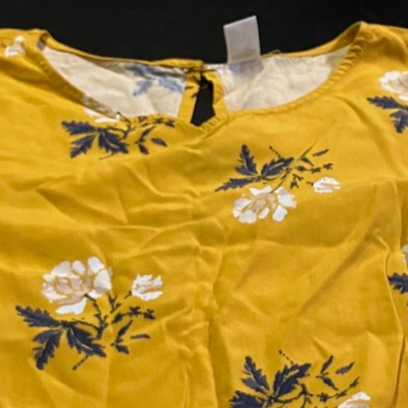 Old Navy Women's Yellow Floral Short Sleeve Crew Neck Mini Dress XS NWOT - Picture 5 of 9